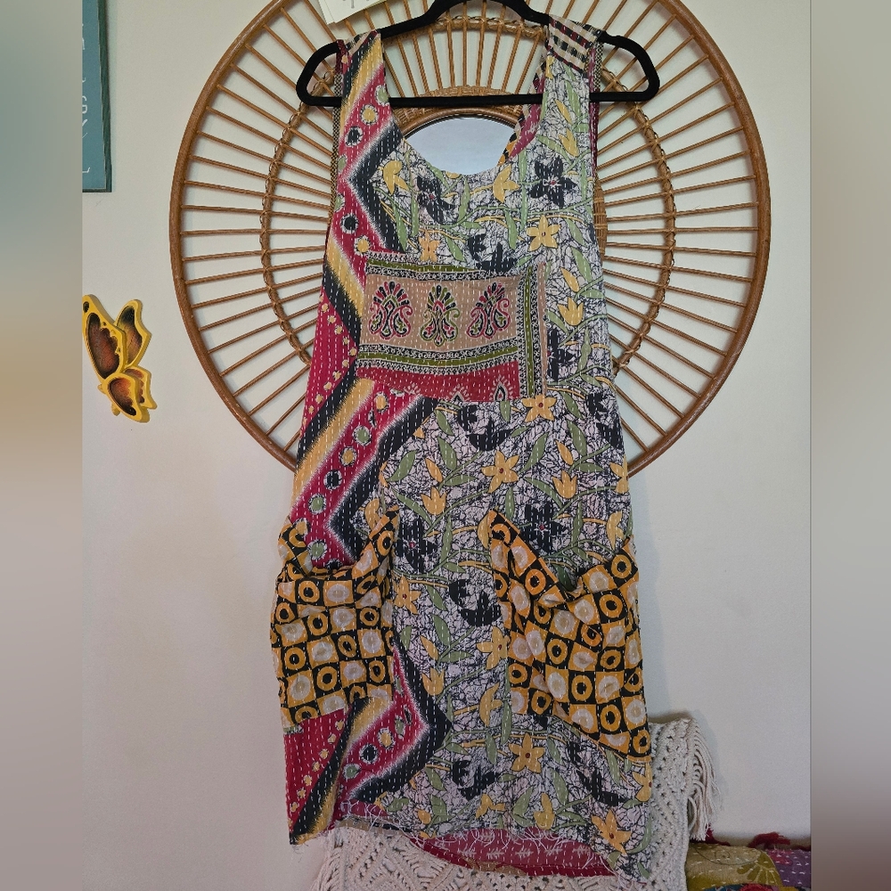 Colorful Patchwork Sleeveless Dress